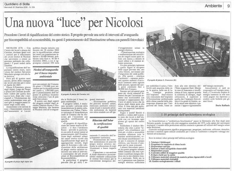 Una nuova “luce” per Nicolosi